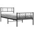 Estructura cama sin colchón con estribo metal negro 100x200