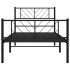 Estructura cama sin colchón con estribo metal negro 100x200