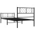 Estructura cama sin colchón con estribo metal negro 100x200