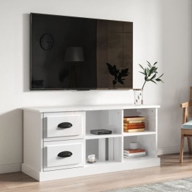 Mueble de TV madera contrachapada blanco brillo
