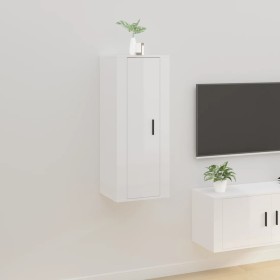 Mueble para TV de pared blanco brillante 40x34,5x100