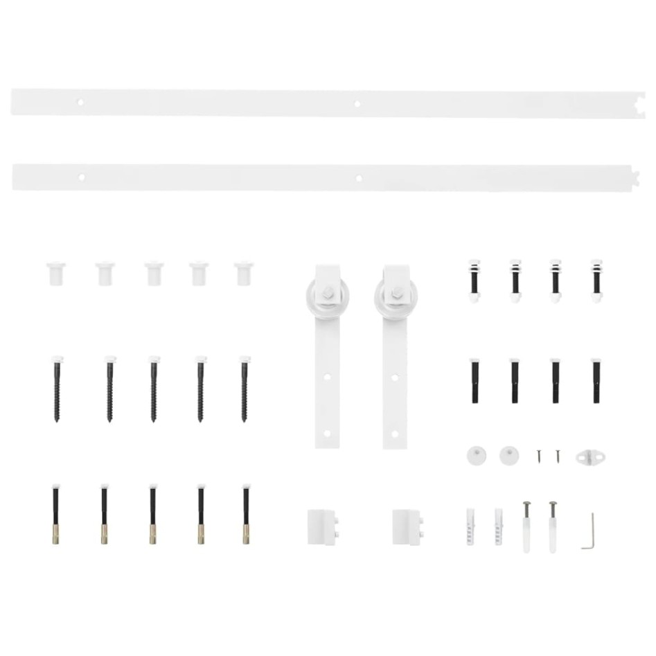 Kit herrajes para puertas correderas de acero blanco 200