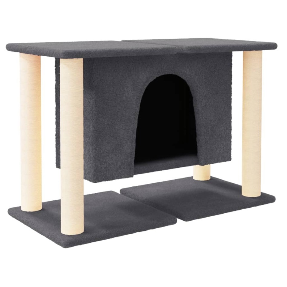 Rascador para gatos con postes de sisal gris oscuro 50