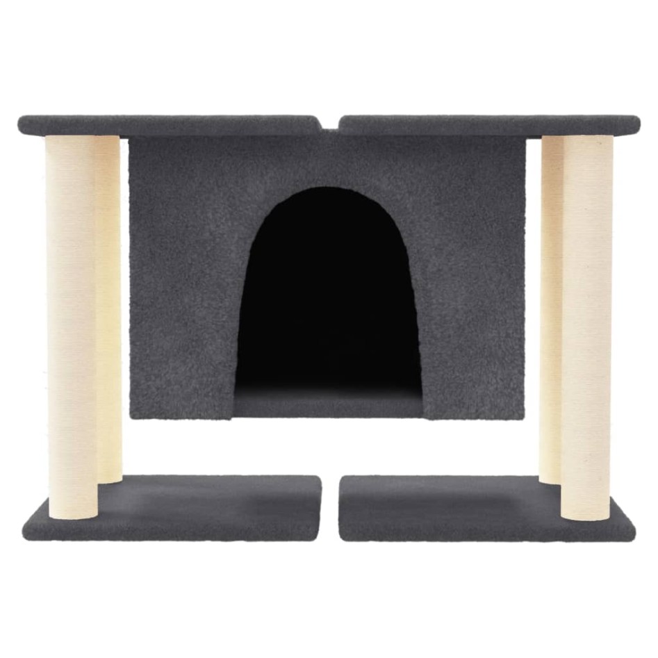 Rascador para gatos con postes de sisal gris oscuro 50