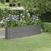 Jardinera arriate acero recubrimiento polvo gris 260x40x68 cm