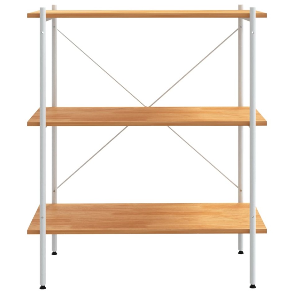 Estantería de 3 niveles blanco y roble 80x40x92
