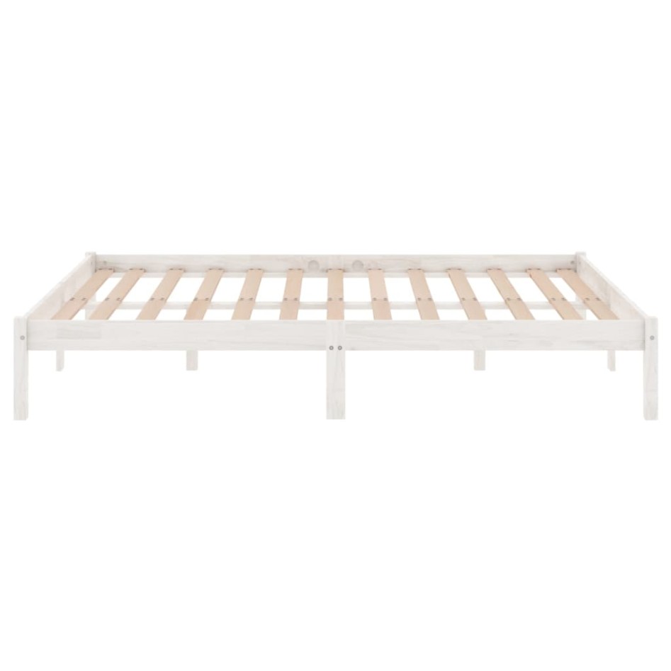 Estructura de cama sin colchón madera maciza blanco 140x190