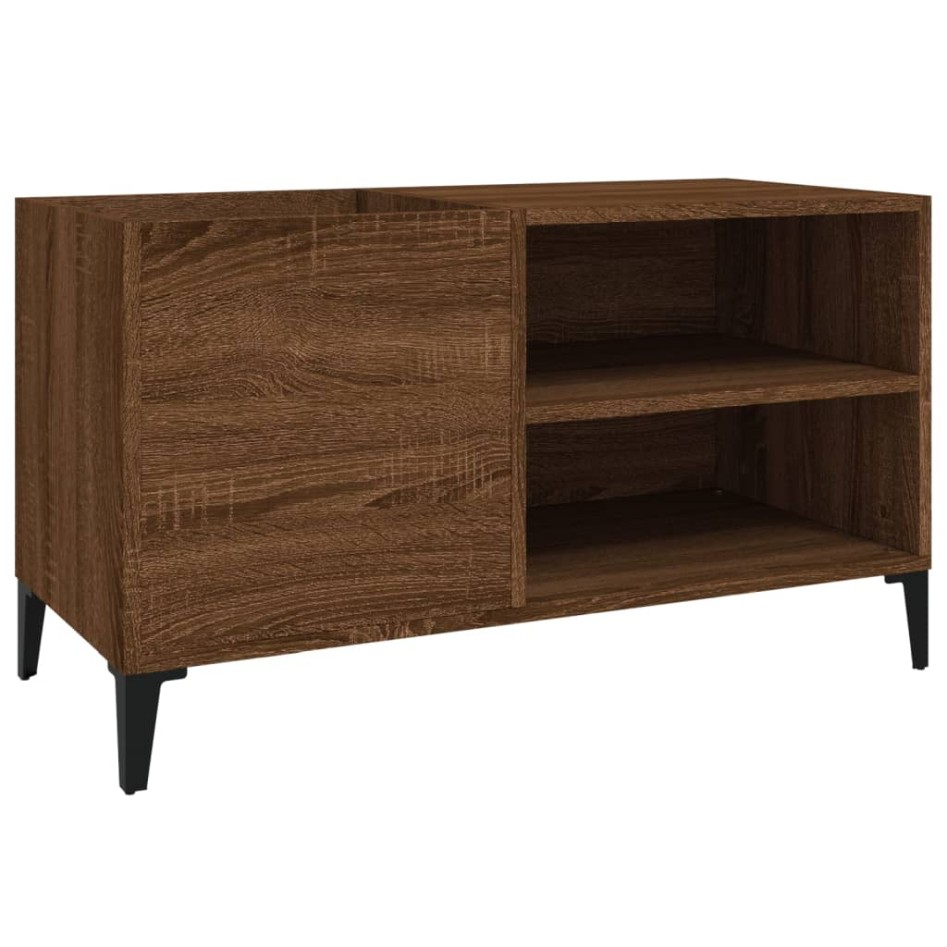 Mueble discos madera contrachapada roble marrón 84,5x38x48