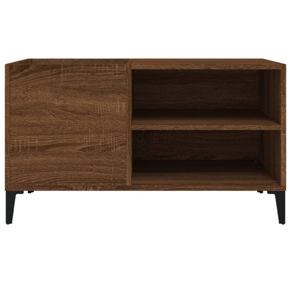 Mueble discos madera contrachapada roble marrón 84,5x38x48