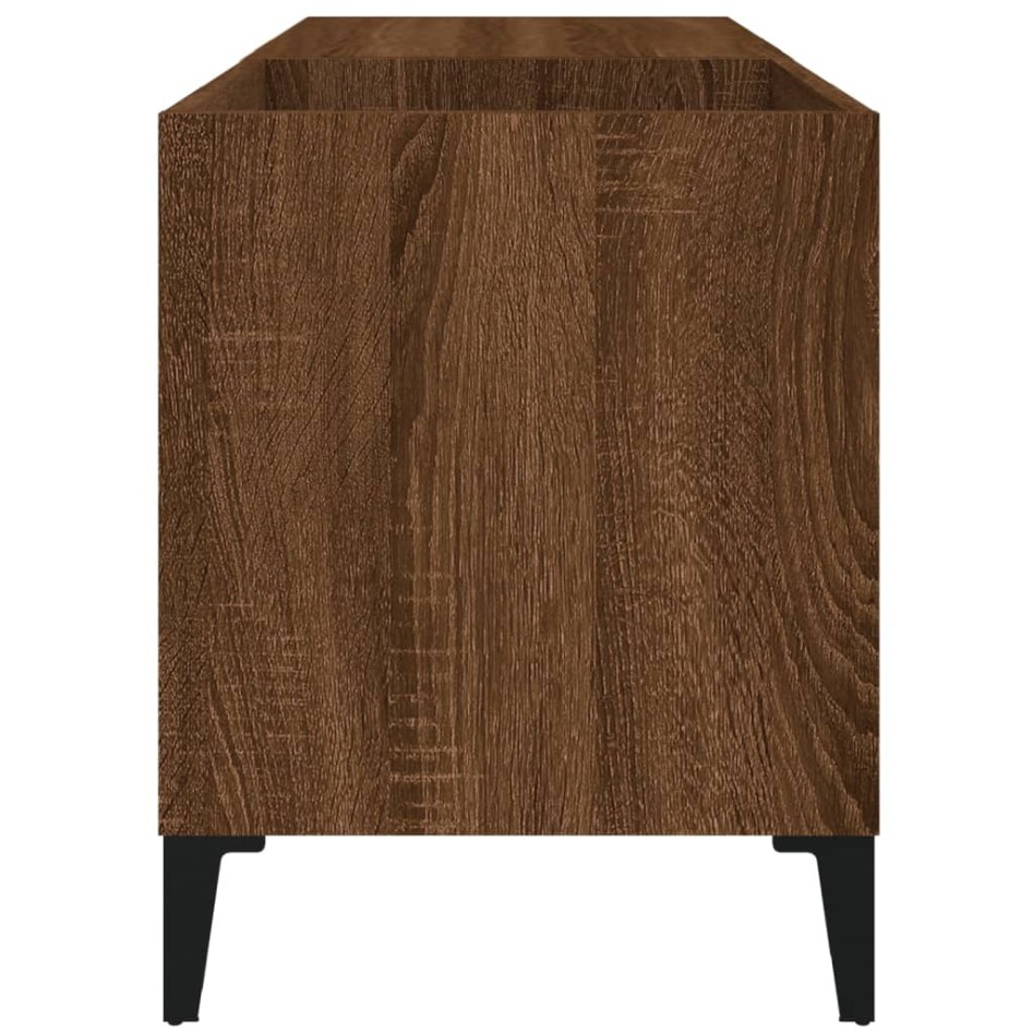 Mueble discos madera contrachapada roble marrón 84,5x38x48