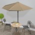 Sombrilla de balcón semicircular palo aluminio taupe