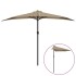 Sombrilla de balcón semicircular palo aluminio taupe