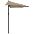 Sombrilla de balcón semicircular palo aluminio taupe