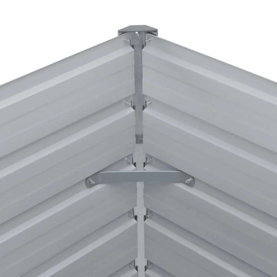 Jardinera elevada de acero galvanizado verde