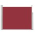 Toldo lateral retráctil de jardín rojo 140x500