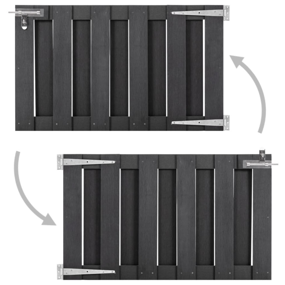 Puerta de jardín de WPC gris 100x60