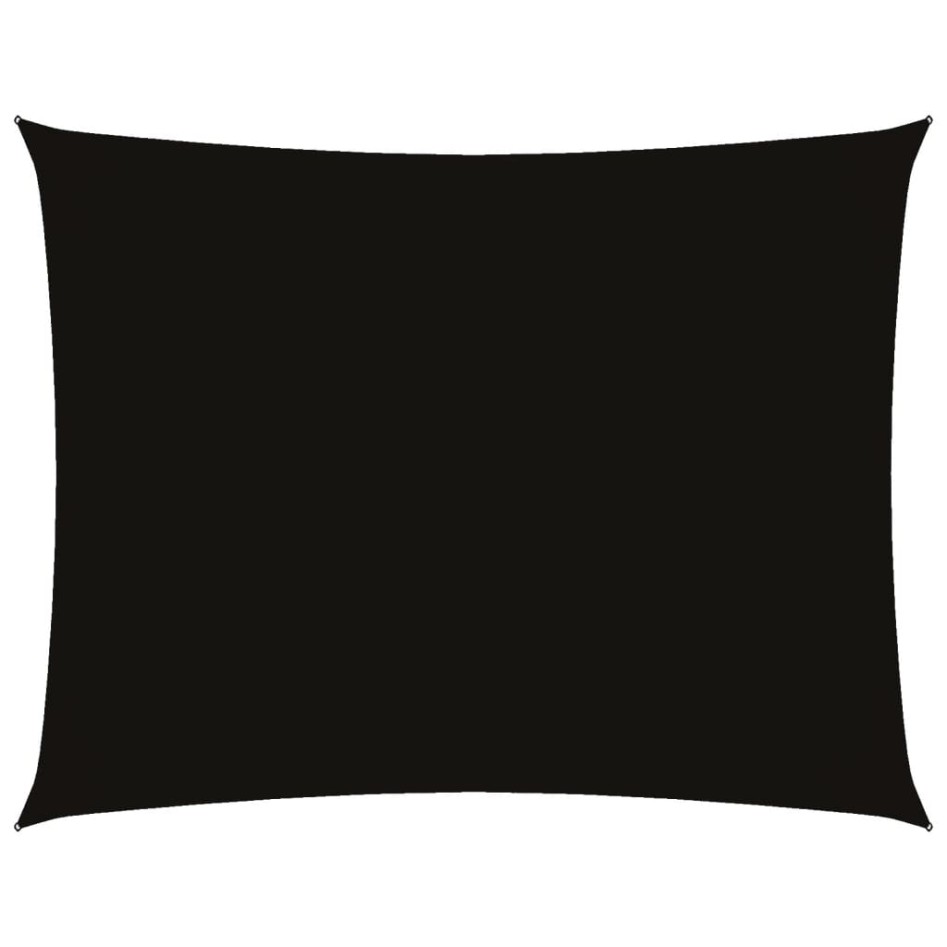 Toldo de vela rectangular tela Oxford negro 4x6