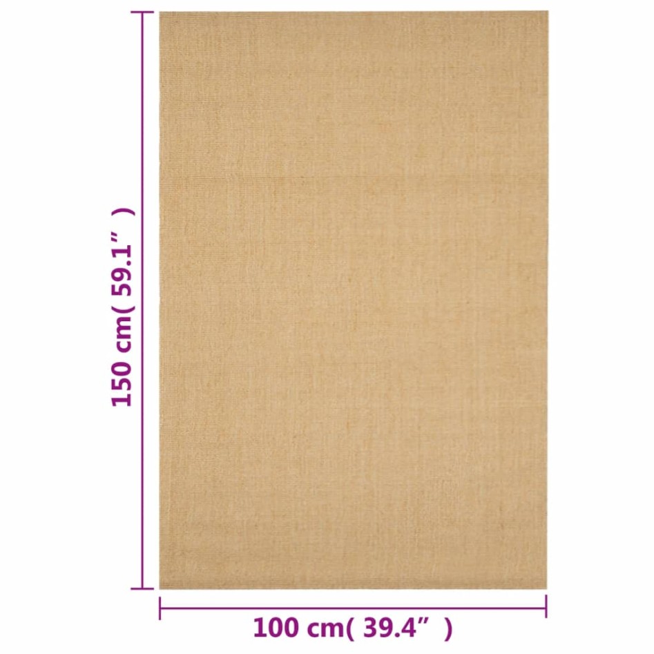 Alfombra de sisal natural 100x150