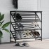 Mueble zapatero de madera de ingeniería negro 90x30x85