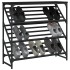Mueble zapatero de madera de ingeniería negro 90x30x85