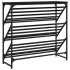 Mueble zapatero de madera de ingeniería negro 90x30x85