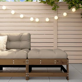 Taburete de jardín con cojín madera maciza de pino marrón