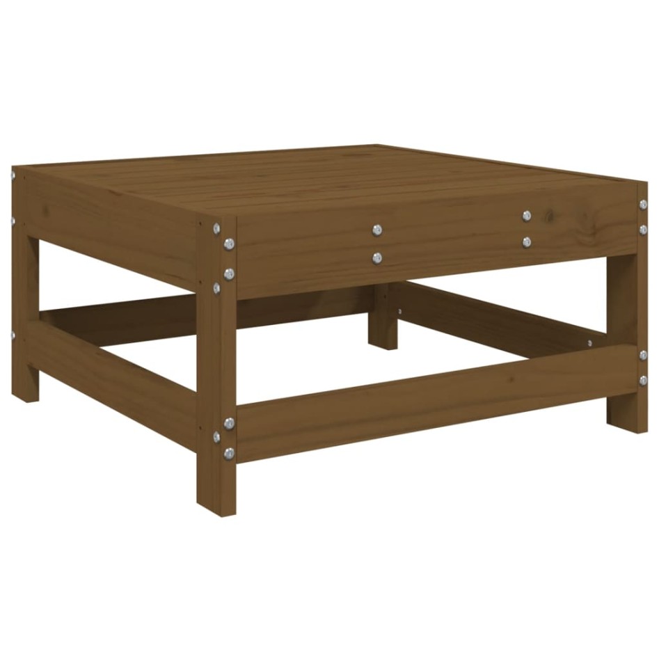 Taburete de jardín con cojín madera maciza de pino marrón