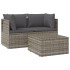 Set de muebles de jardín 3 pzas y cojines ratán sintético