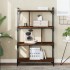 Librería 4 estantes madera ingeniería marrón roble 76x32x123