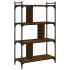 Librería 4 estantes madera ingeniería marrón roble 76x32x123