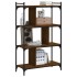 Librería 4 estantes madera ingeniería marrón roble 76x32x123