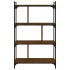 Librería 4 estantes madera ingeniería marrón roble 76x32x123