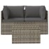 Set de muebles de jardín 3 pzas y cojines ratán sintético