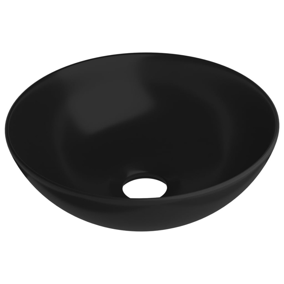 Lavabo de cuarto de baño redondo cerámica negro