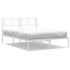 Estructura cama sin colchón con cabecero metal blanco