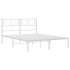 Estructura cama sin colchón con cabecero metal blanco