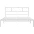 Estructura cama sin colchón con cabecero metal blanco