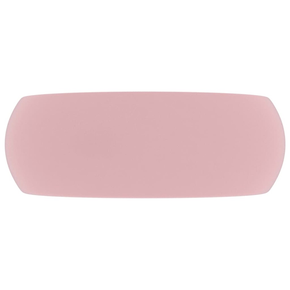 Lavabo de lujo redondo cerámica rosa mate 40x15