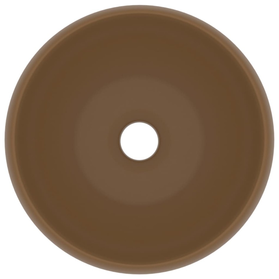 Lavabo de lujo redondo cerámica crema mate 40x15