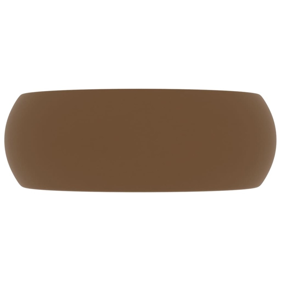 Lavabo de lujo redondo cerámica crema mate 40x15