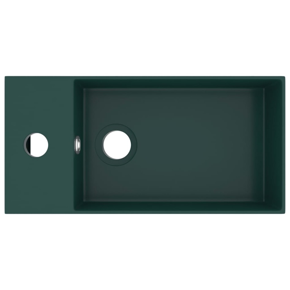 Lavabo con rebosadero cerámica verde