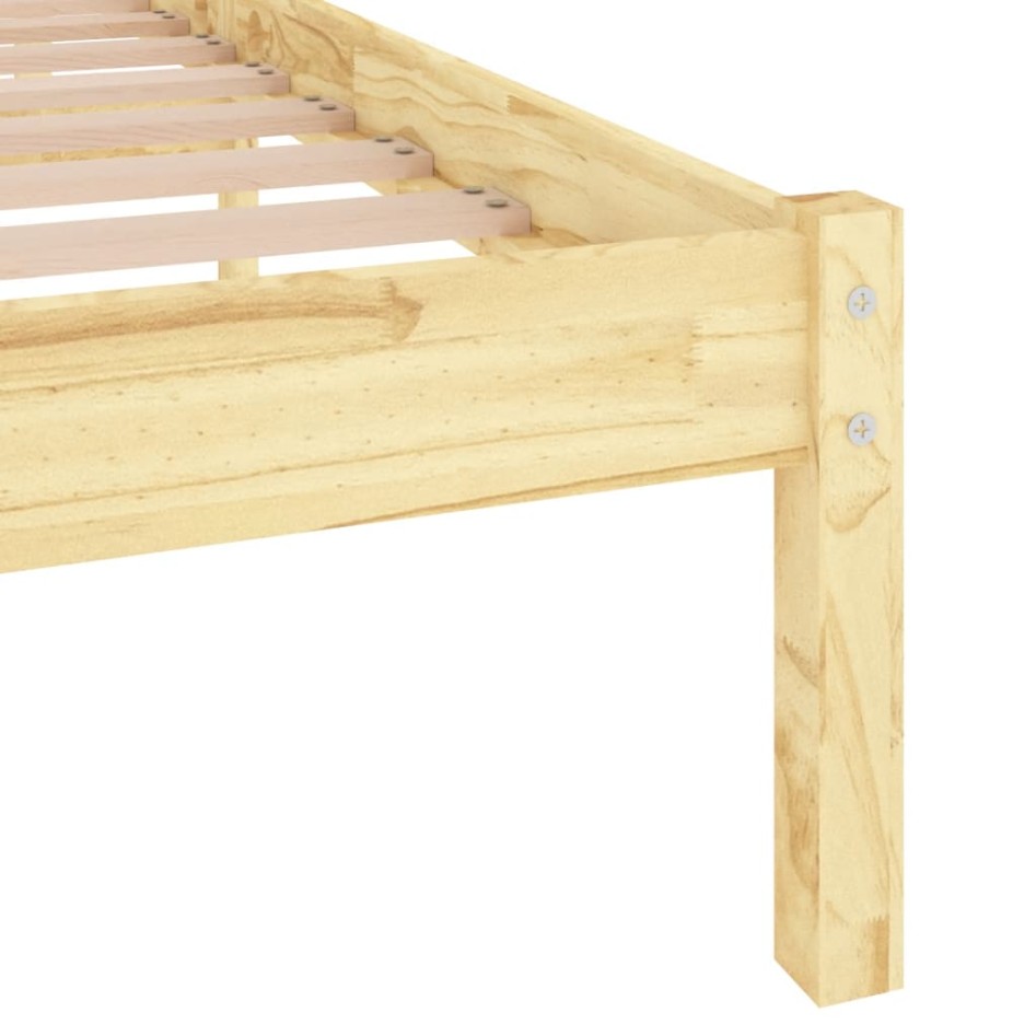 Estructura de cama doble pequeña sin colchón madera