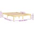 Estructura de cama doble pequeña sin colchón madera