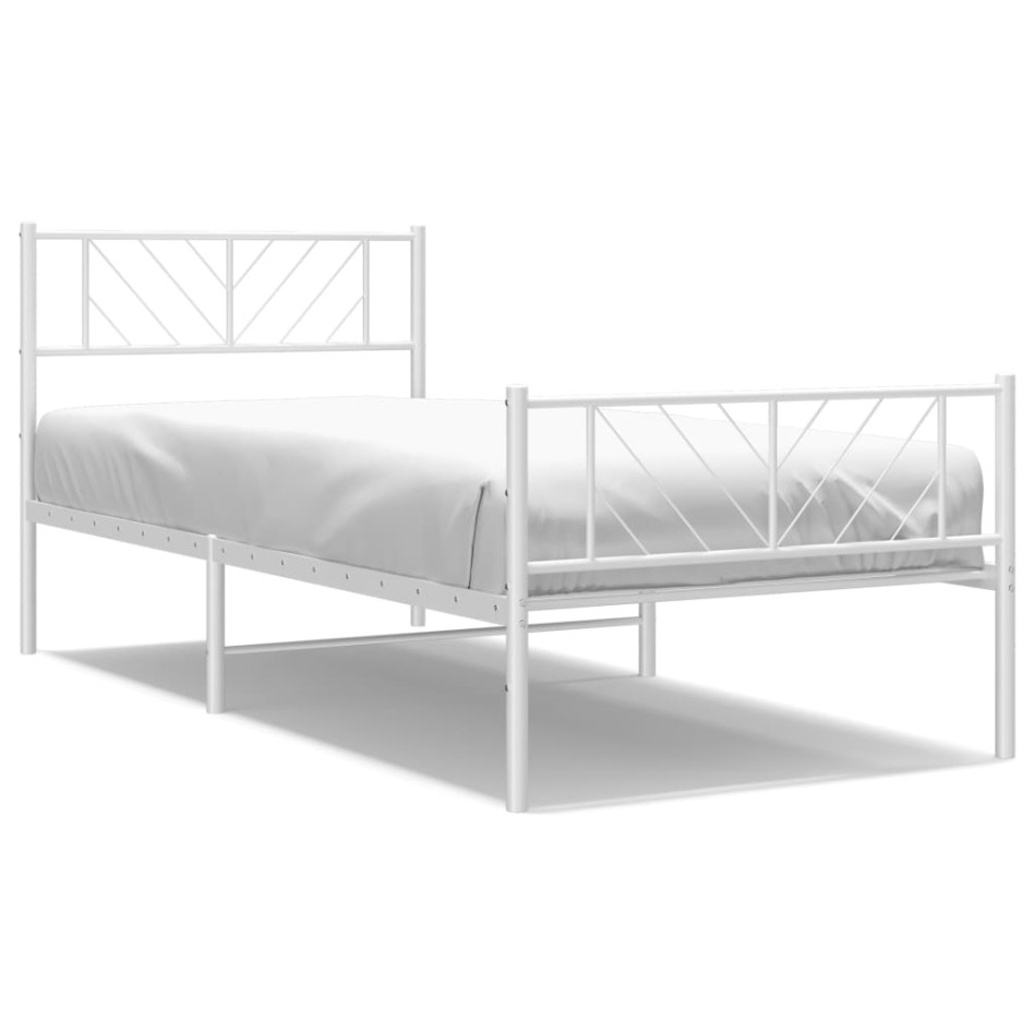 Estructura cama sin colchón con estribo metal blanco 80x200
