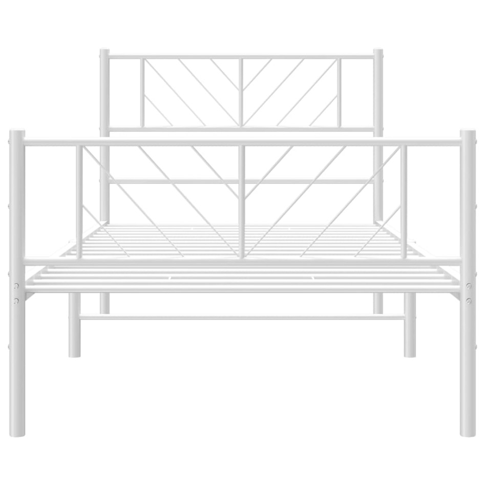 Estructura cama sin colchón con estribo metal blanco 80x200