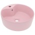 Lavabo lujo con rebosadero cerámica rosa mate 36x13