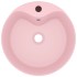 Lavabo lujo con rebosadero cerámica rosa mate 36x13