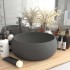 Lavabo de lujo redondo cerámica gris oscuro mate 40x15