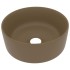 Lavabo de lujo redondo cerámica crema mate 40x15