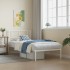Estructura cama sin colchón con cabecero metal blanco 90x200